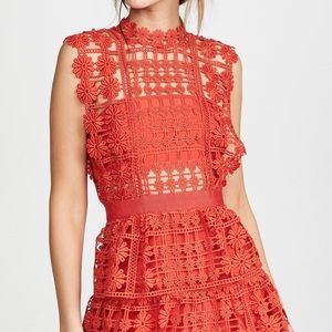 Self-Portrait Red Lace Dress | size 6 | Worn once!